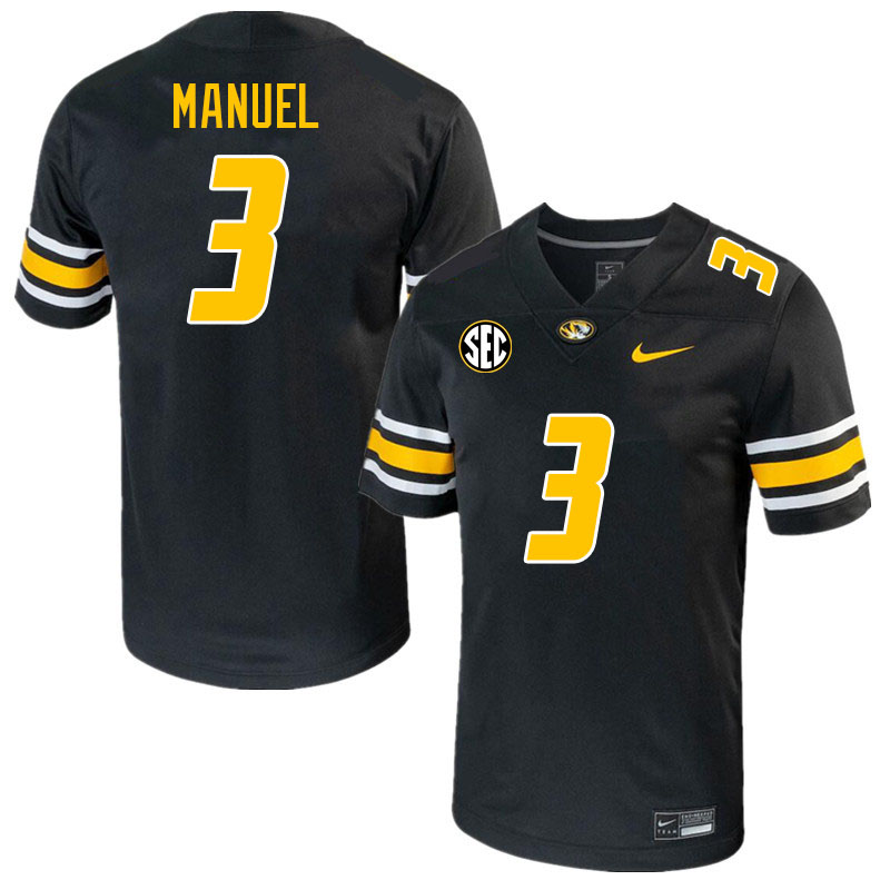 Men-Youth #3 Martez Manuel Missouri Tigers College 2023 Football Stitched Jerseys Sale-Black - Click Image to Close